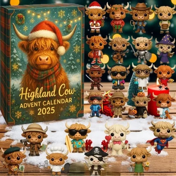 🎅Christmas Sale 49% Off 🎄Highland Cow Advent Calendar 2025