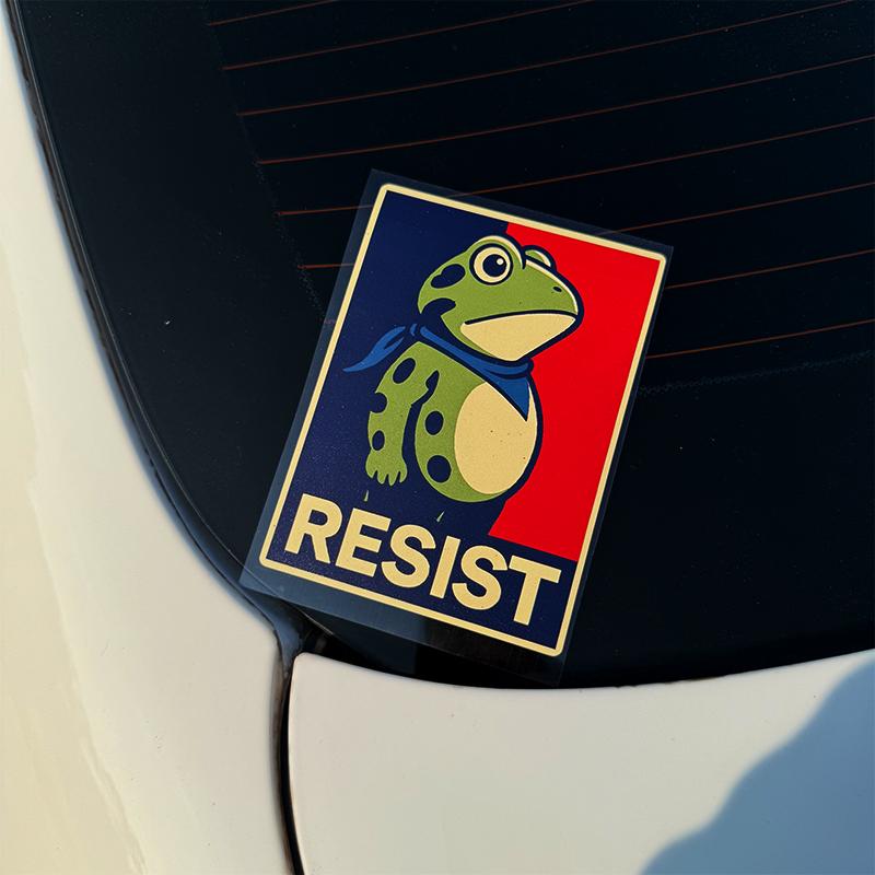 Protest sticker freedom frog