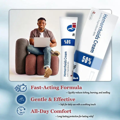 50% Inactive Ingretient Hemorrhoids Treatment Ointment Cream for Women and Men, Body Care Herbal Cream, Itching, Burning and Discomfort Pain Relief