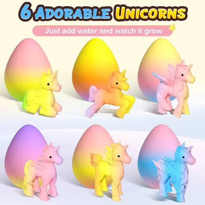 🦄6 Magical Unicorn Egg Toys 🌈 – Rainbow Hatching Eggs for Safe Fun, Perfect Xmas & Birthday Gifts 🎁
