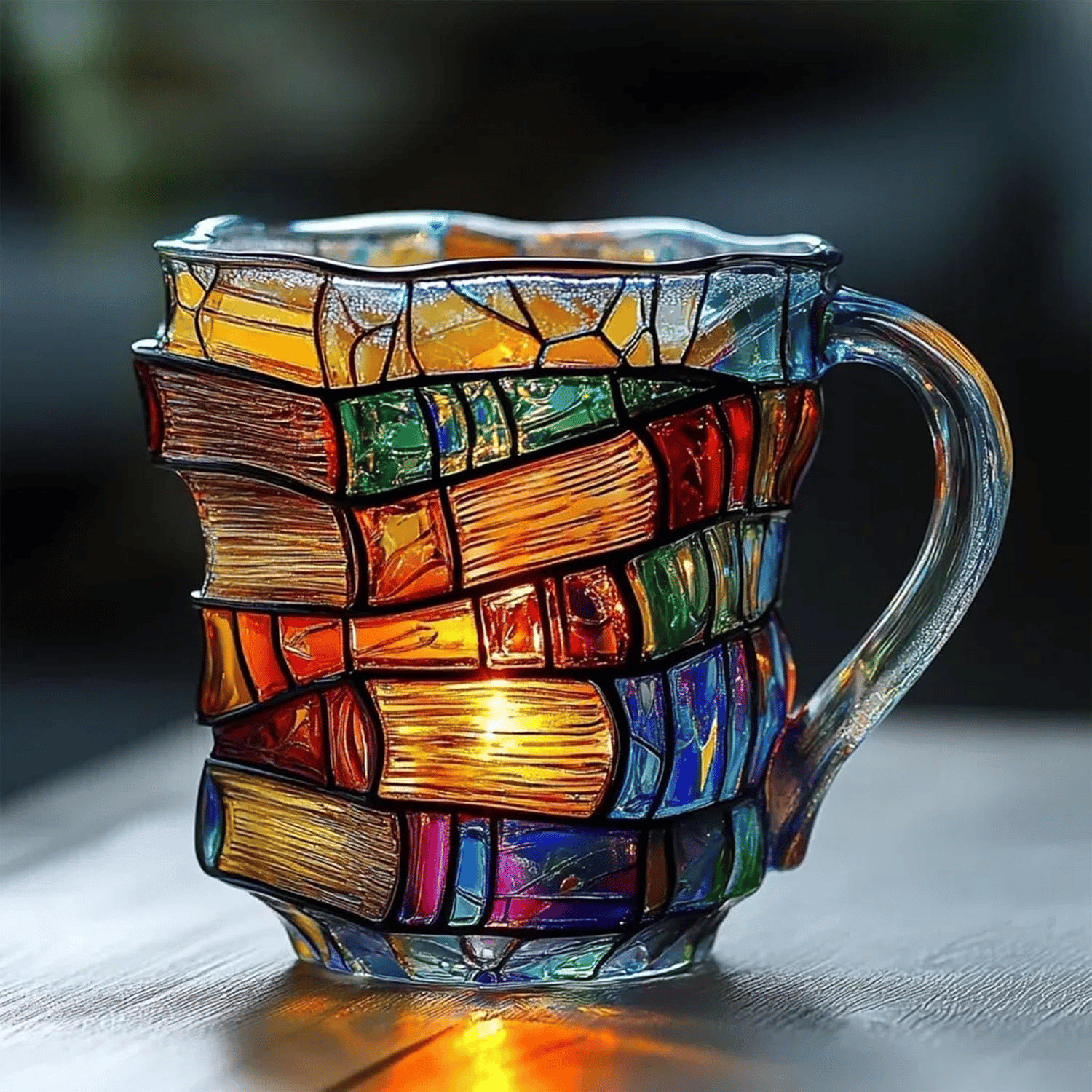 Book stacked mug