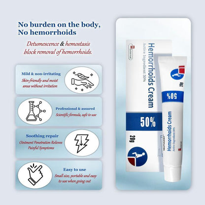 50% Inactive Ingretient Hemorrhoids Treatment Ointment Cream for Women and Men, Body Care Herbal Cream, Itching, Burning and Discomfort Pain Relief