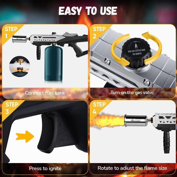Adjustable Propane Torch Gun – High-Precision Flame Control for Grilling, Camping & Outdoor Use