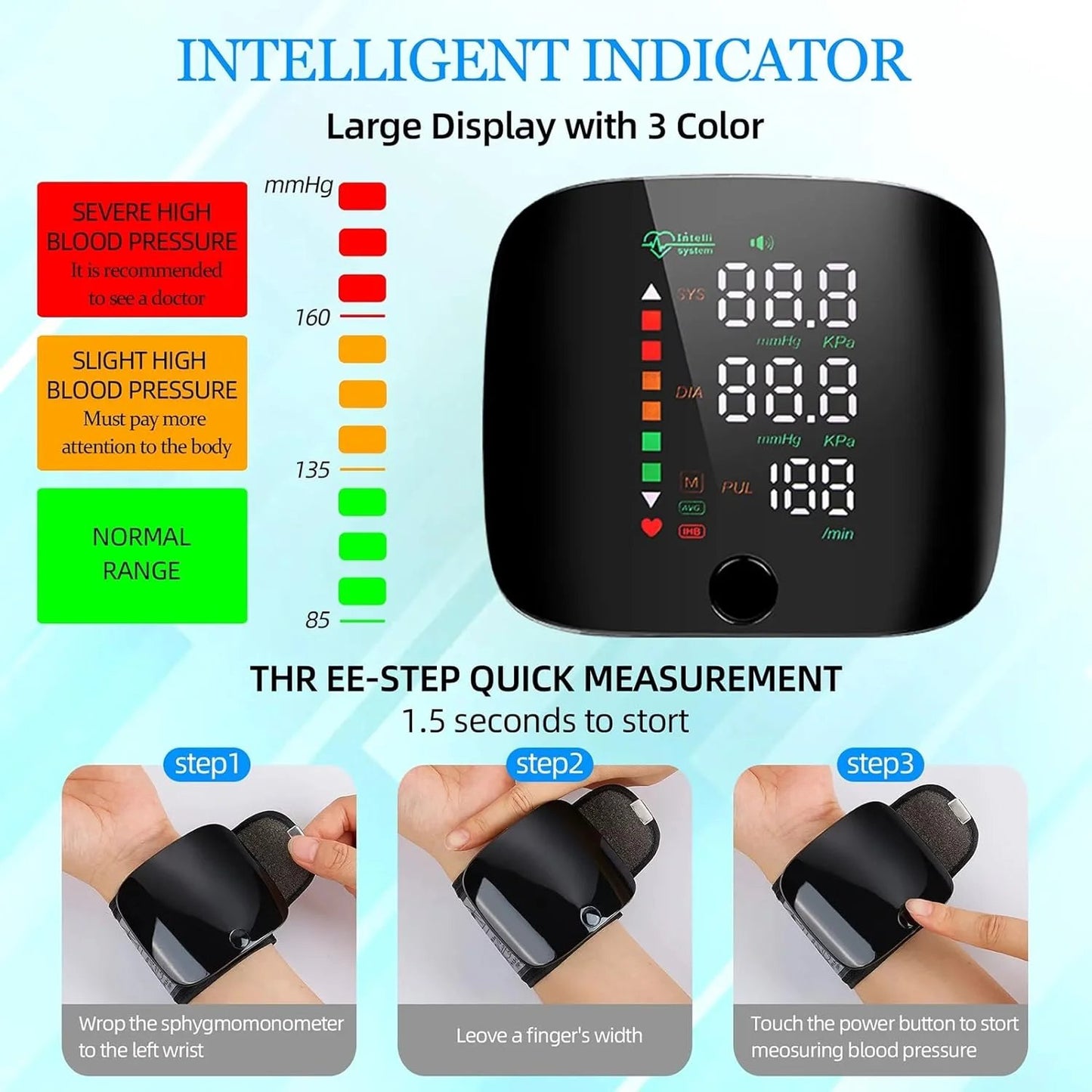 Last Day 49% OFF🔥[2025 Upgraded] Wrist Blood Pressure Monitor Led Display