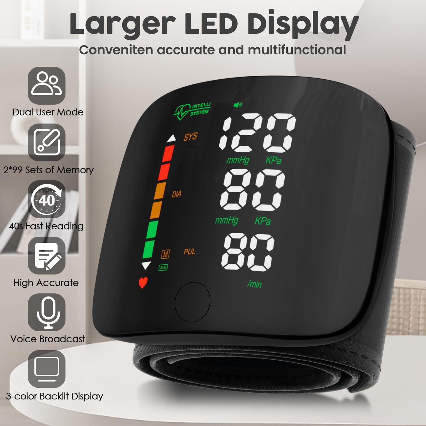Last Day 49% OFF🔥[2025 Upgraded] Wrist Blood Pressure Monitor Led Display