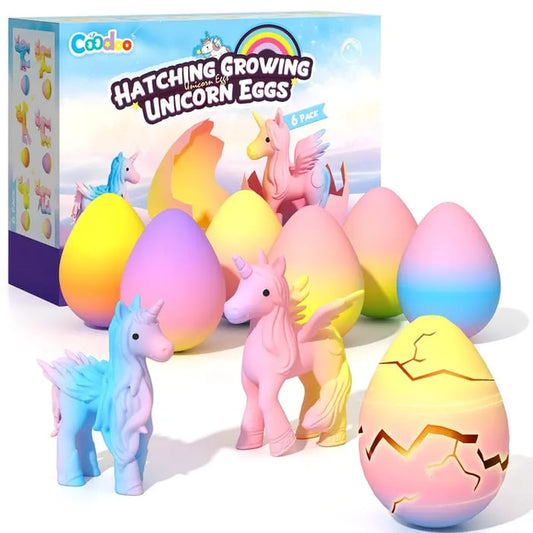 🦄6 Magical Unicorn Egg Toys 🌈 – Rainbow Hatching Eggs for Safe Fun, Perfect Xmas & Birthday Gifts 🎁