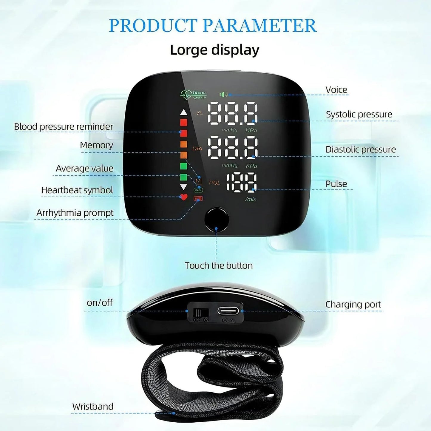 Last Day 49% OFF🔥[2025 Upgraded] Wrist Blood Pressure Monitor Led Display