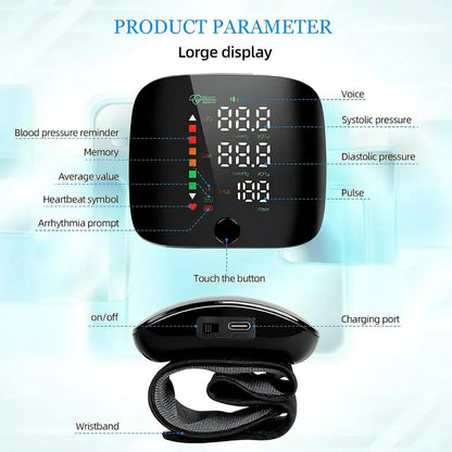 Last Day 49% OFF🔥[2025 Upgraded] Wrist Blood Pressure Monitor Led Display