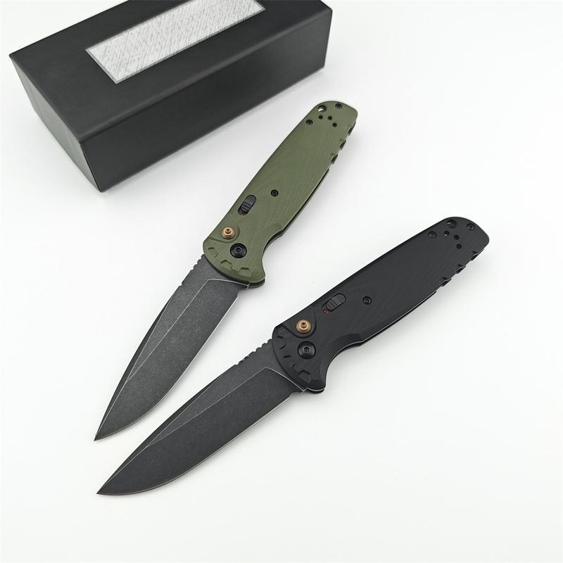 4300BK-02 CLA Utility Button Lock Folding Knife D2 Battlewash Blade G10 Handle