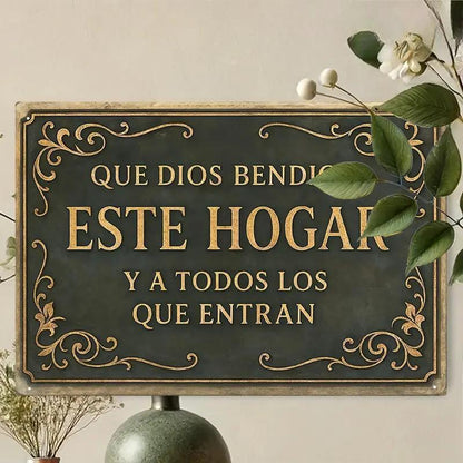 "God Bless This Home" Theme Iron Wall Art