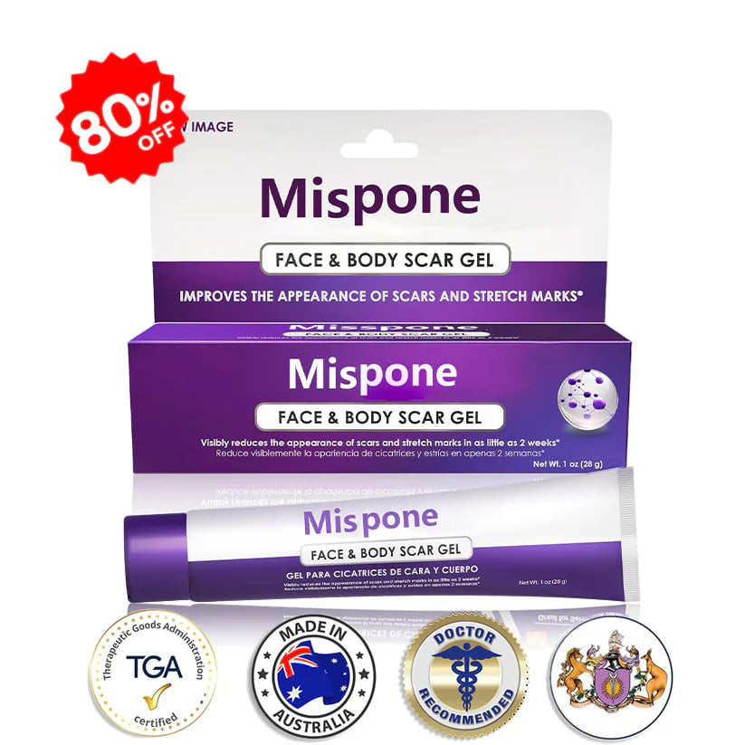 Mispone™ Face & Body Scar Gel – Clinically Proven Formula to Soften, Flatten & Fade Scars from Surgery, Acne, Burns, and Keloids