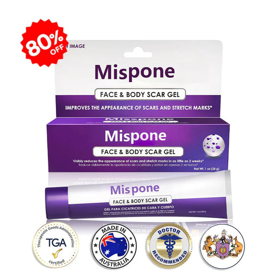 Mispone™ Face & Body Scar Gel – Clinically Proven Formula to Soften, Flatten & Fade Scars from Surgery, Acne, Burns, and Keloids