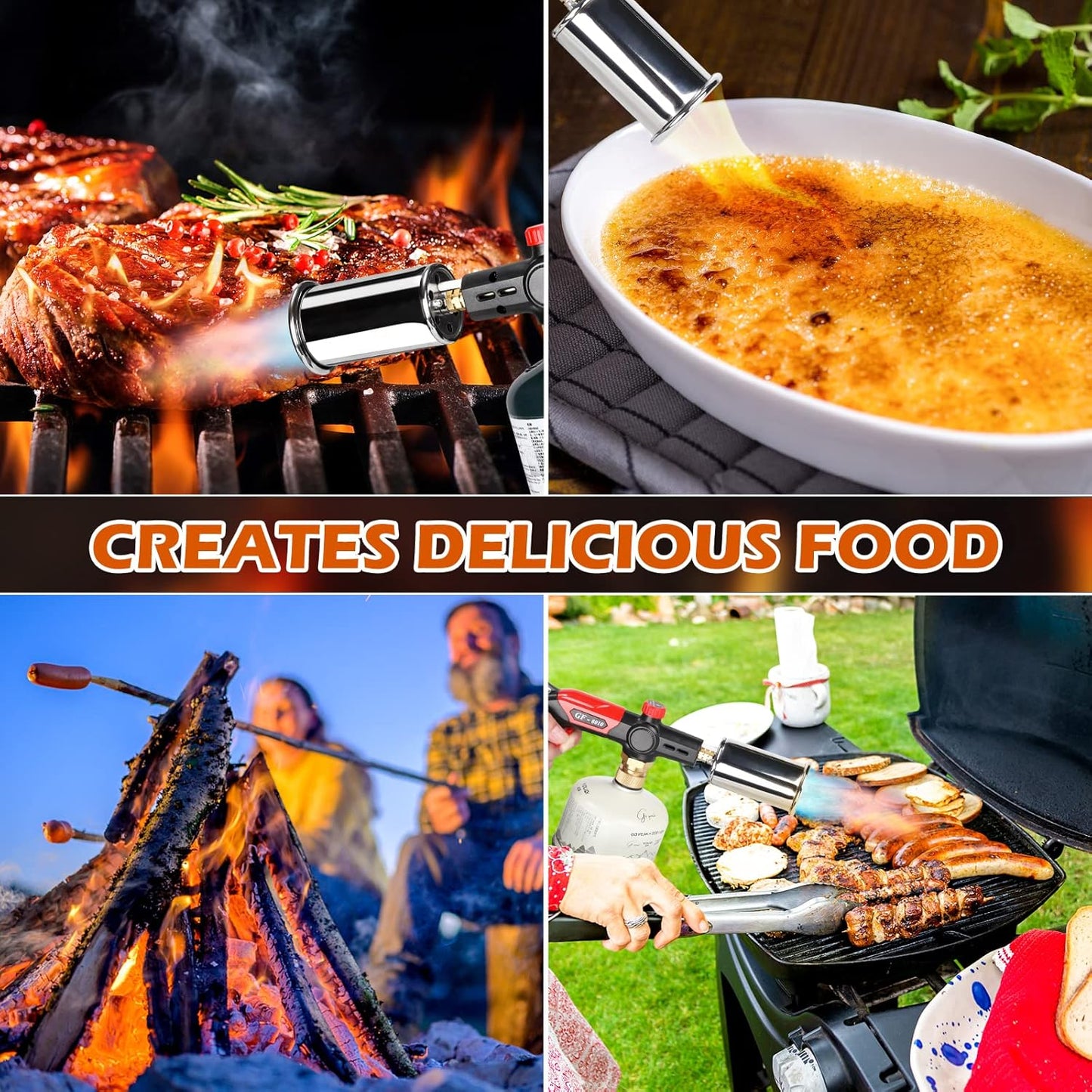 Powerful Propane Torch with One-Touch Max Fire Button & Safety Lock