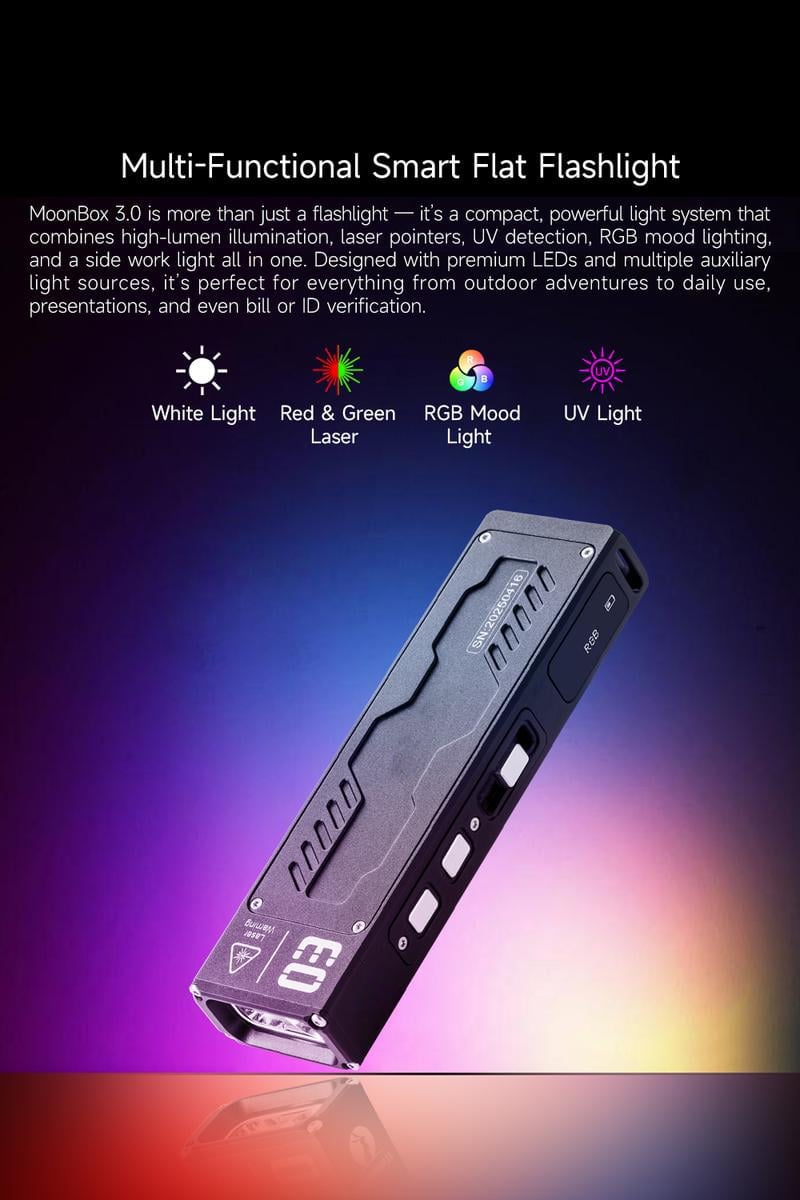 🔥Hot Sale 49% OFF -🔥MoonBox 3.0 EDC Flashlight🔦