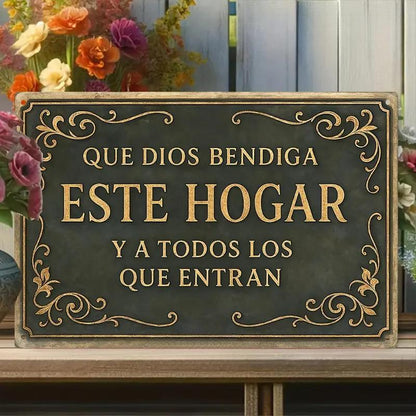 "God Bless This Home" Theme Iron Wall Art