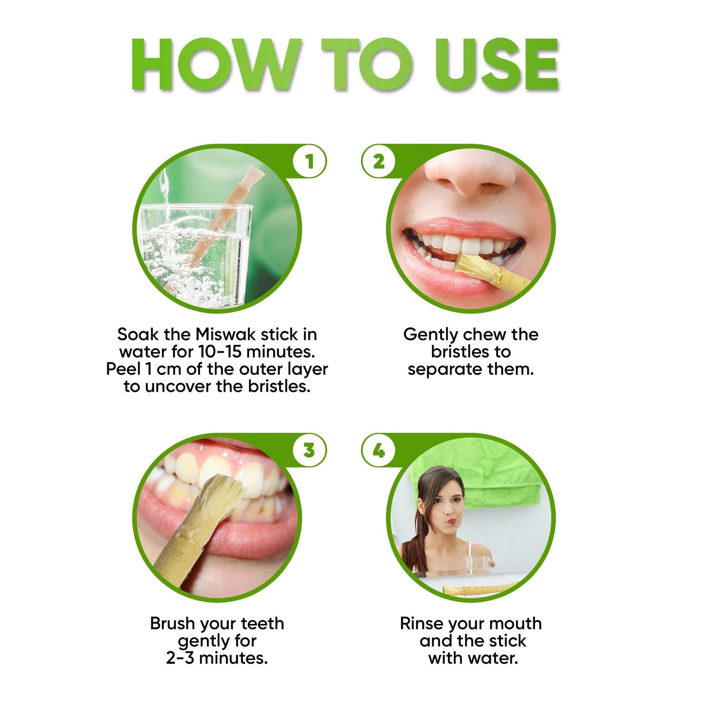 Natural Miswak Oral Care Toothbrush Stick