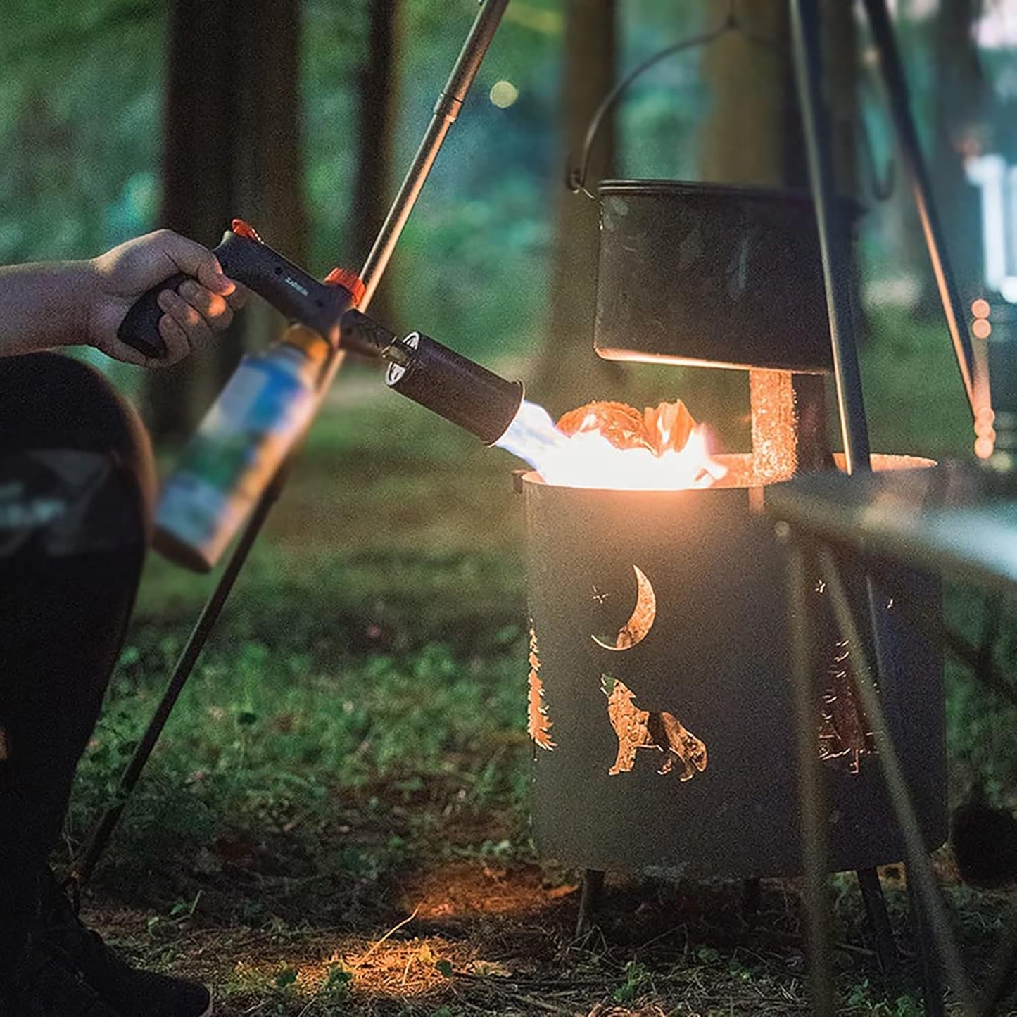 Powerful Propane Torch with One-Touch Max Fire Button & Safety Lock