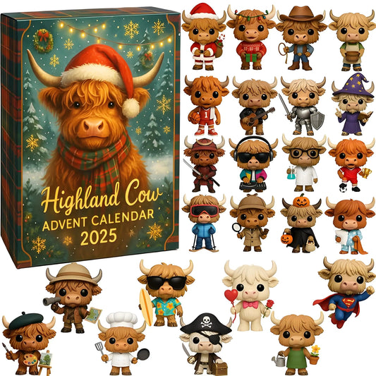 🎅Christmas Sale 49% Off 🎄Highland Cow Advent Calendar 2025