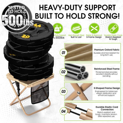 🔥LAST DAY 49% OFF🔥Camping Chairs, Upgraded Foldable Stool, 1.5 lbs ultra light, Max Load Capacity 500lbs