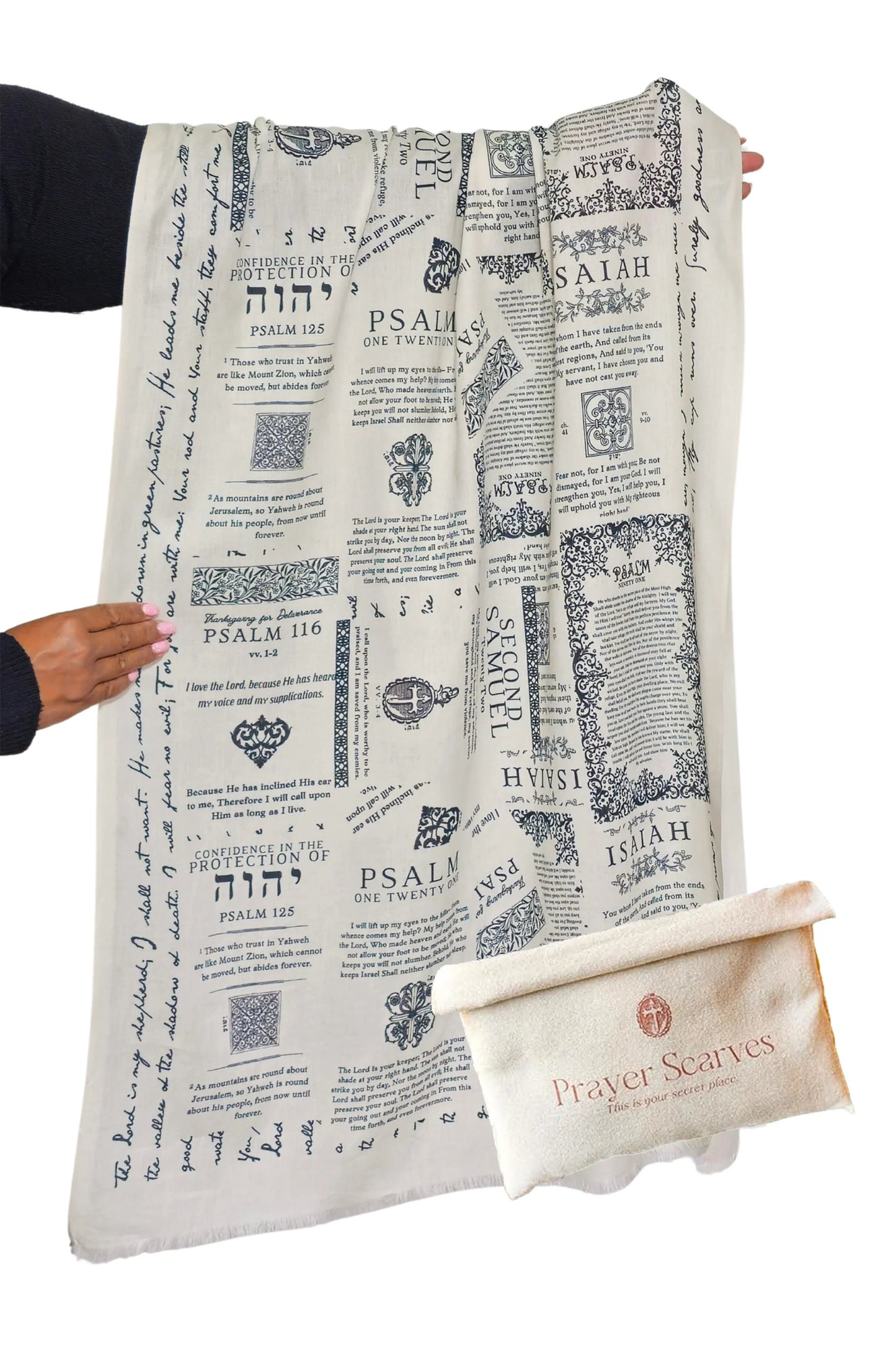 ✝️Christian Prayer Shawl: Protection Bible Verse Scarf, Yeshua Scripture Wrap🙏