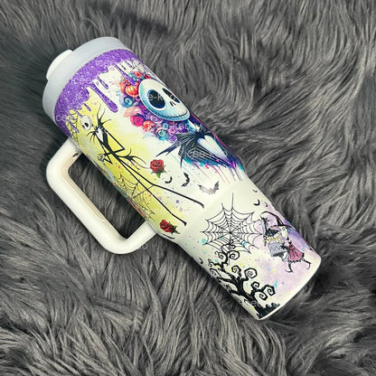 🎁 The Ultimate Halloween Gift: Sally x Jack Skellington 40oz Tumbler 💀✨