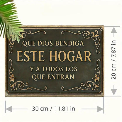 "God Bless This Home" Theme Iron Wall Art