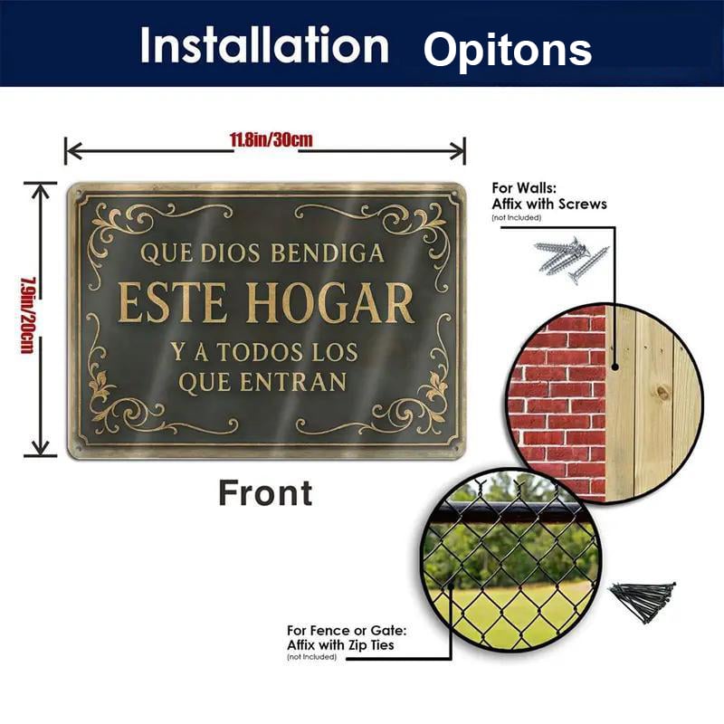 "God Bless This Home" Theme Iron Wall Art