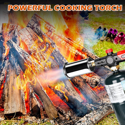 Powerful Propane Torch with One-Touch Max Fire Button & Safety Lock