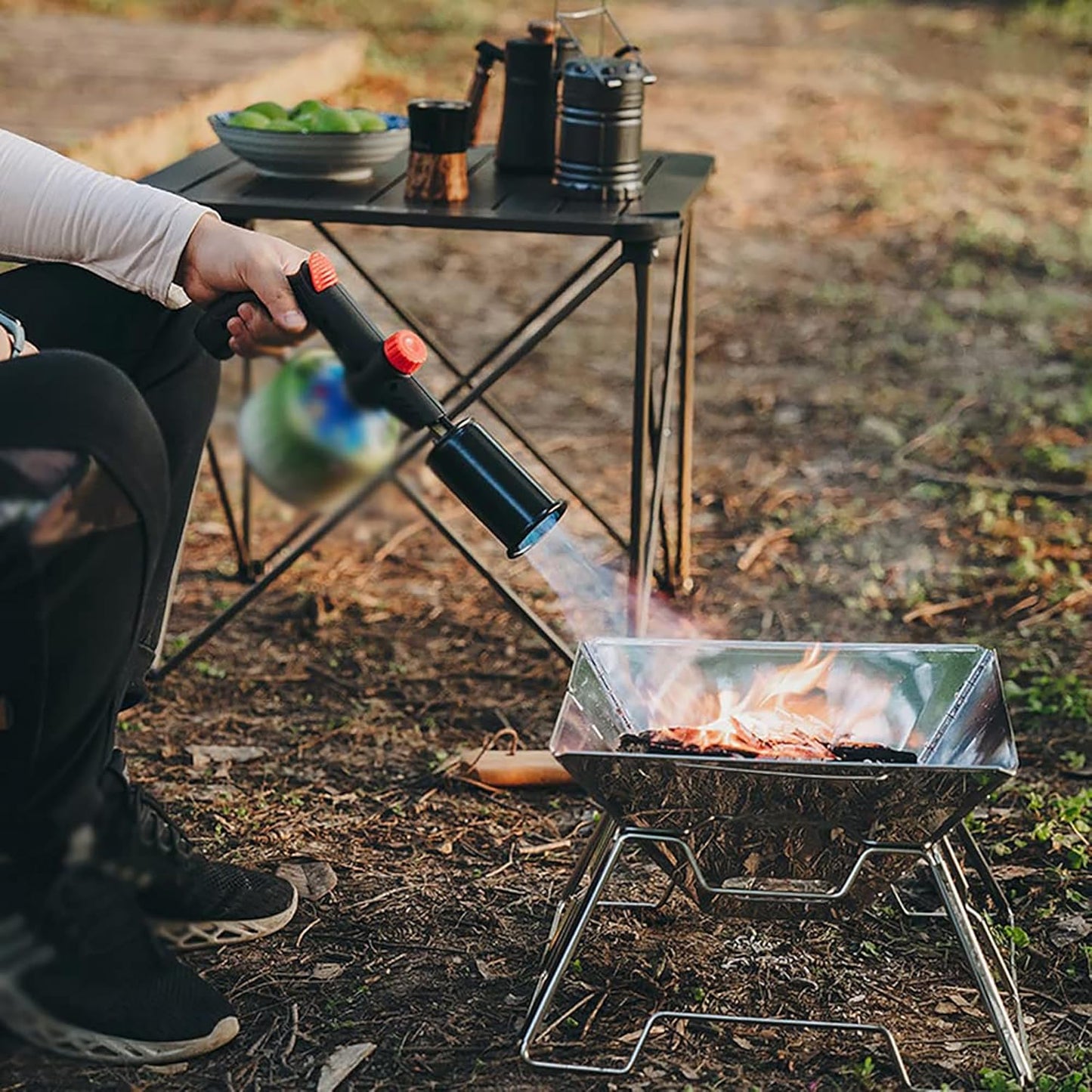 Powerful Propane Torch with One-Touch Max Fire Button & Safety Lock
